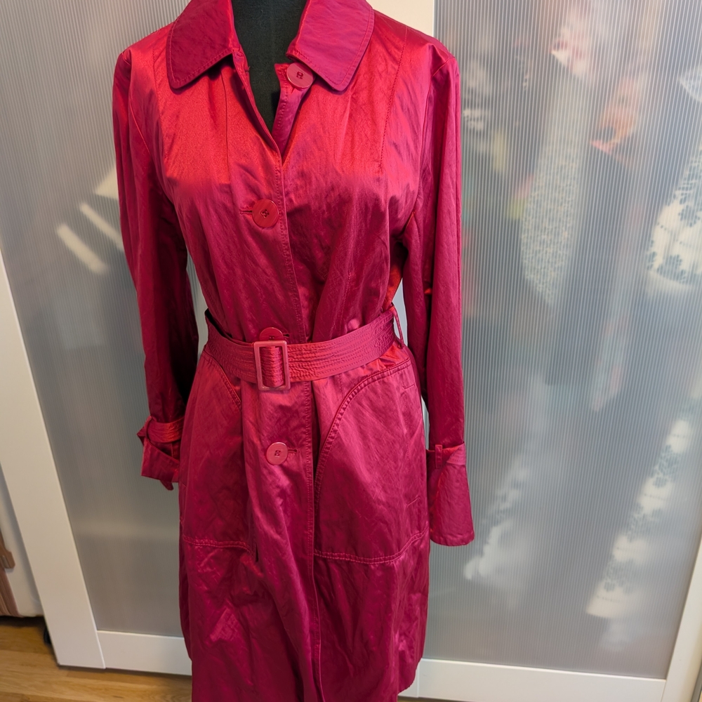 DKNY Fuschia Trench Coat